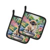 Pekingese Spring Path Pair of Pot Holders