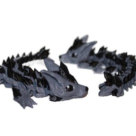 5” Crystal Wolf Dragon - Color: Black/Red