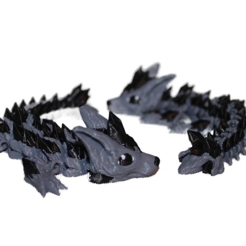 5” Crystal Wolf Dragon - Color: Black/Red