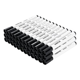 VOKART 30 Pack Black Dry Erase Markers Bulk, Chisel Tip Black
