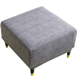 GERLNF - Funda otomana cuadrada elástica, funda otomana cuadrada, funda de jacquard de punto suave para otomana cuadrada, taburete de almacenamiento para sala de estar, funda otomana, protección para