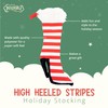 Plushible High Heeled Christmas Stocking - Candy Cane Striped Theme
