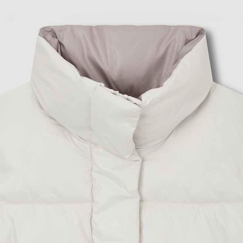 JAJU [JAJU/자주] 여 루즈핏 숏 푸퍼 베스트_아이보리 [JAJU] Women's Loose