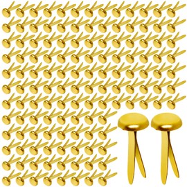 Hapy Shop Paper Brass Fasteners, 3/4-Inch Metal Brass Brads Round Brads for Paper Crafts Making DIY, 300 Pack