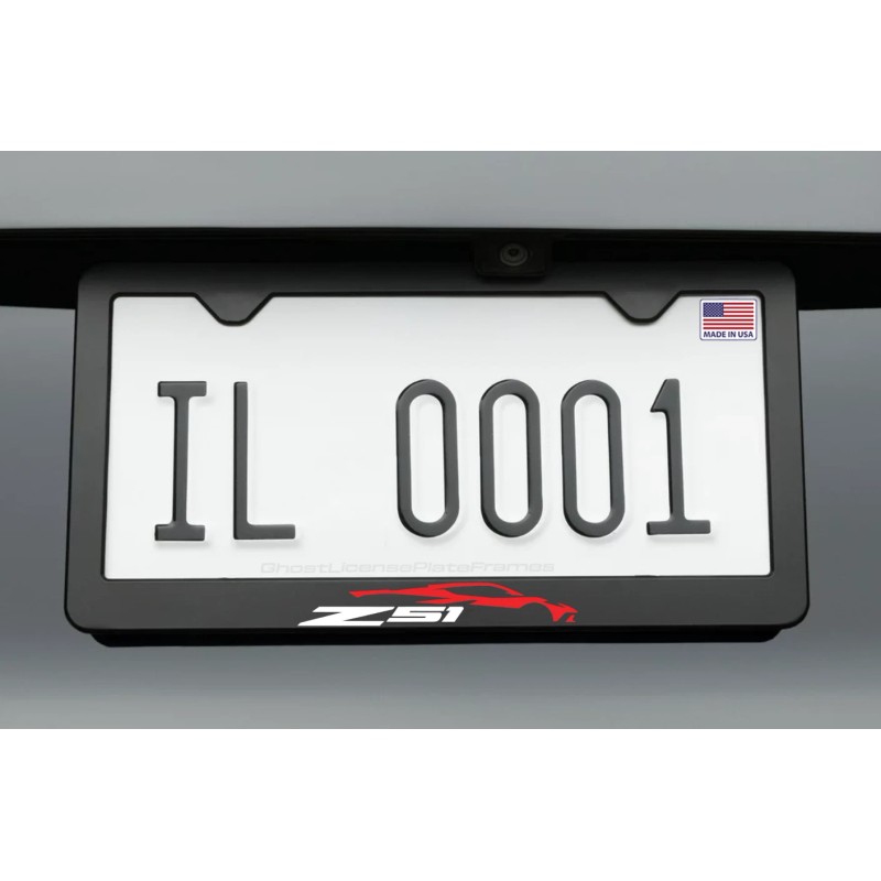 RED Z51 C8 Corvette Racing License Plate Frame with Screws