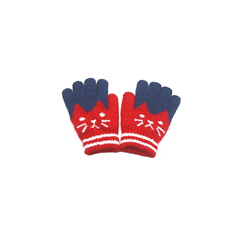 SAEEKO 1 Pair Children's Finger Gloves Autumn Winter Knitted Gloves