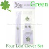 Phoenix Lucky Four Leaf Crystal Clover Necklace & Bracelet &