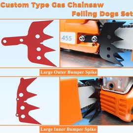 455 Chainsaw Bumper Spike Felling Dogs Set for Husqvarna 455 Rancher II Chainsaw Felling Dogs, West Coast Large Dog Spikes, Husky 455 Saw Dogs Parts -Heavy Duty Dual Felling Dogs (Inner Outer)