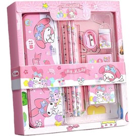 Complete Boys & Girls Stationery Set– Fancy Classroom Essentials Set with Pencil,Scale,Sharpener,Erasers,Bookmarks & More– Homework & Study Tools for Boys/Girls Birthday Return Gift (Pink Luxury Suit)