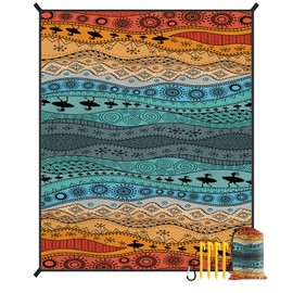 Spardar Beach Blanket, Extra Large Beach Blanket Waterproof Sandproof, Quick Drying Lightweight Foldable 71''*87'' Beach Mat fits 2-6 People for Beach, Picnic and Vacation