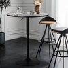 Athena Collection Modern Bar Table Round Top Height Adjustable, Tall
