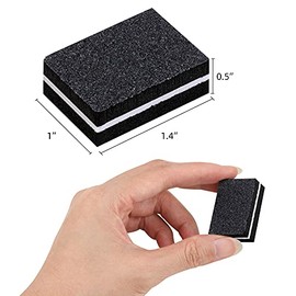 100 unidades de mini amortiguadores para uñas de grano 180/100 para uñas acrílicas para el cuidado de las uñas (negro)