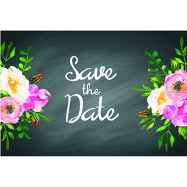 Sophie's Favors and Gifts Chalkboard Floral Save The Date Postcards - 4in. X 6in. (25)