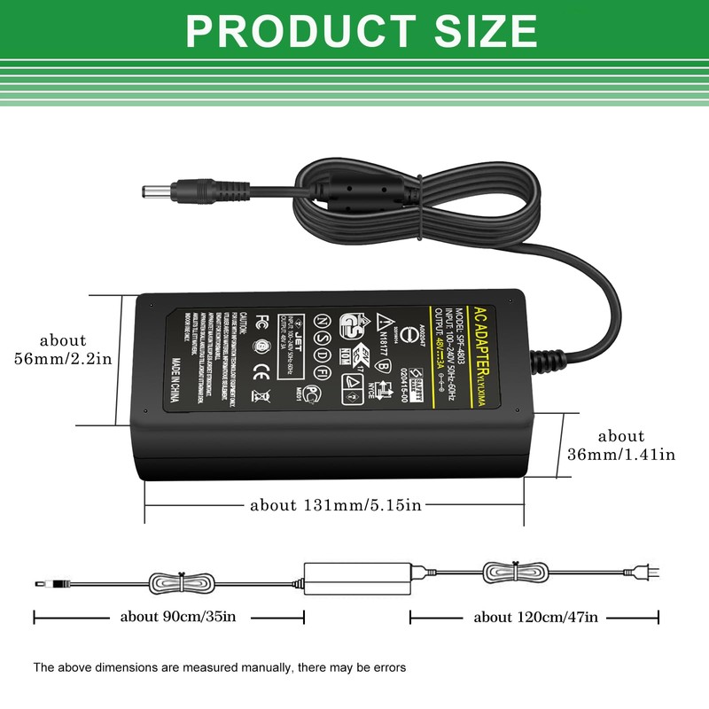 48v Power Supply 48V 3A Power Adapter AC 100-240V to