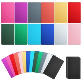 Thick Multi-Colors Aluminum Metal Business Cards Anodized aluminum 86 X 54 X 0.8 mm 15 pcs Include Protector Sleeves(Frosted)