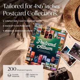 Postcard Album Book for Collecting, Sleeves Included, Post Card Album Holder Book and Organizer Binder, Post Card Collection Display Storage, Memory Collectors, Travel Photo Album 4x6