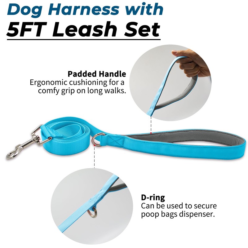 Escape Proof Dog Harness and Leash Set, Lightweight Dog Harness