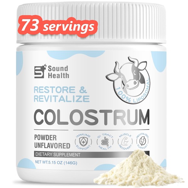 SoundHealth Colostrum Supplement Powder for Humans - Organic Bovine Colostrum