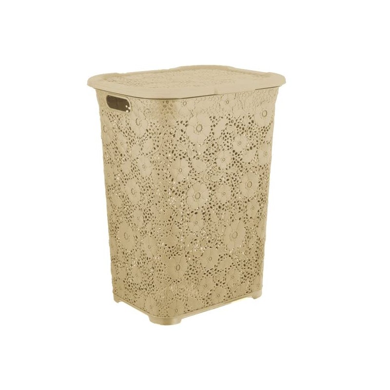 Superio Lace Laundry Hamper, Beige-1 Pack