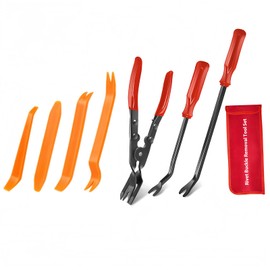 LYMOPYLB Clip Pliers 7-Piece Set Interior Trim Removal Panel Removal Tool Clip Clamp Tool Screwdriver Type Pliers Type with Storage Bag Red Vehicle Maintenance Tool Set