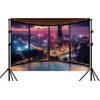 10X8ft City Landscape Backdrop Modern Office Backdrop, Night Modern City