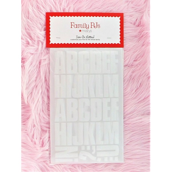 Macy's Iron-On Letters Alphabet Names Macy's Family PJs Transfer Customize