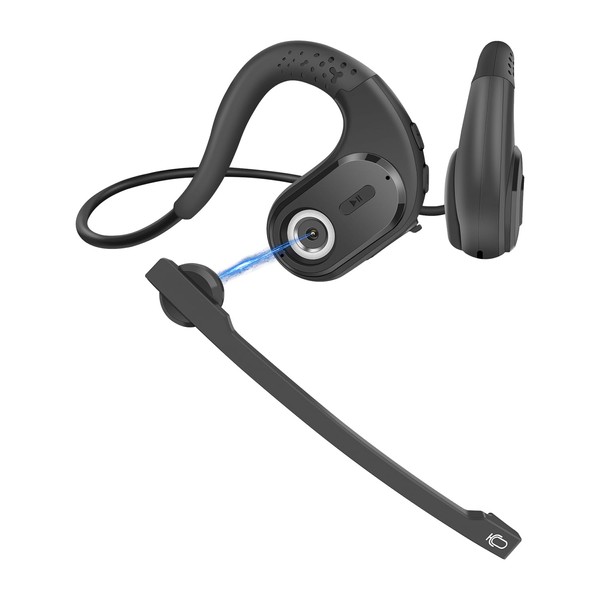 Friencity Bluetooth 5.3 Headset w/Magnetic Boom Microphone for Phone Calling,