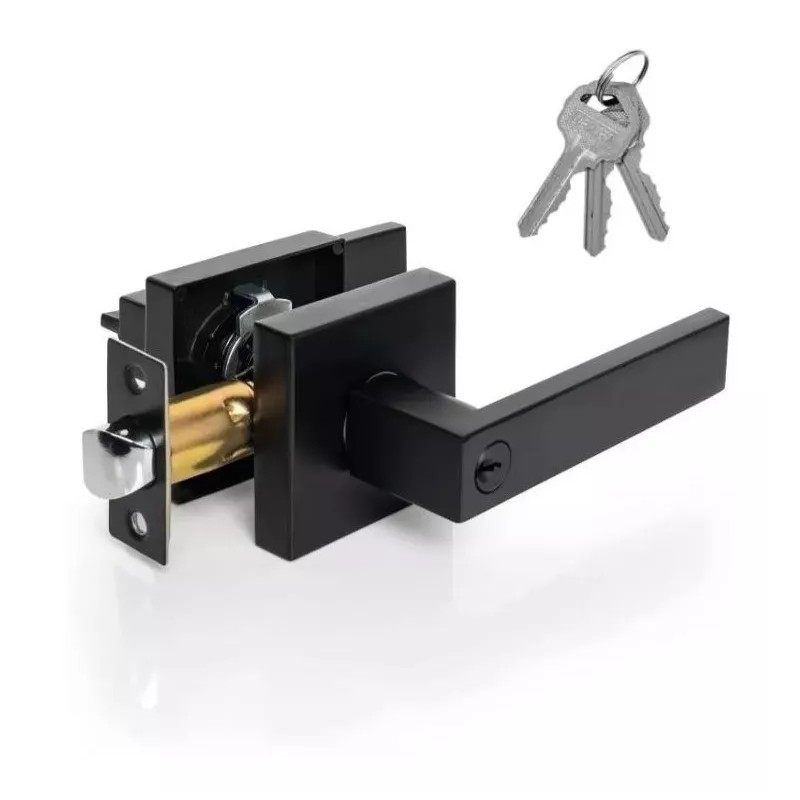 LIZOFERTAS Cerradura Manija Negra Cuadrada Puerta Recamara O Principal