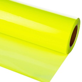 guangyintong Fluorescent Heat Transfer Vinyl Neon Yellow HTV Rolls, 12" x 12ft Stretchy Soft PU Iron on Vinyl for T-Shirts, HTV Vinyl for All Cutter Machine Easy to Cut & Weed for Heat Vinyl Design