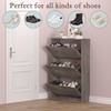BORNOON Shoe Cabinet with 3 Flip Drawers, Hidden Wood Shoe
