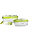 Vacucraft Plastic Food Storage Containers with Airtight Lids - Rectangle