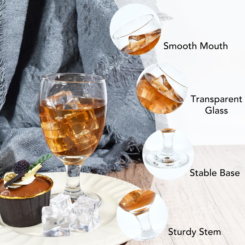 13.5OZ Water Goblets Set of 6, Clear Goblet Glasses Set