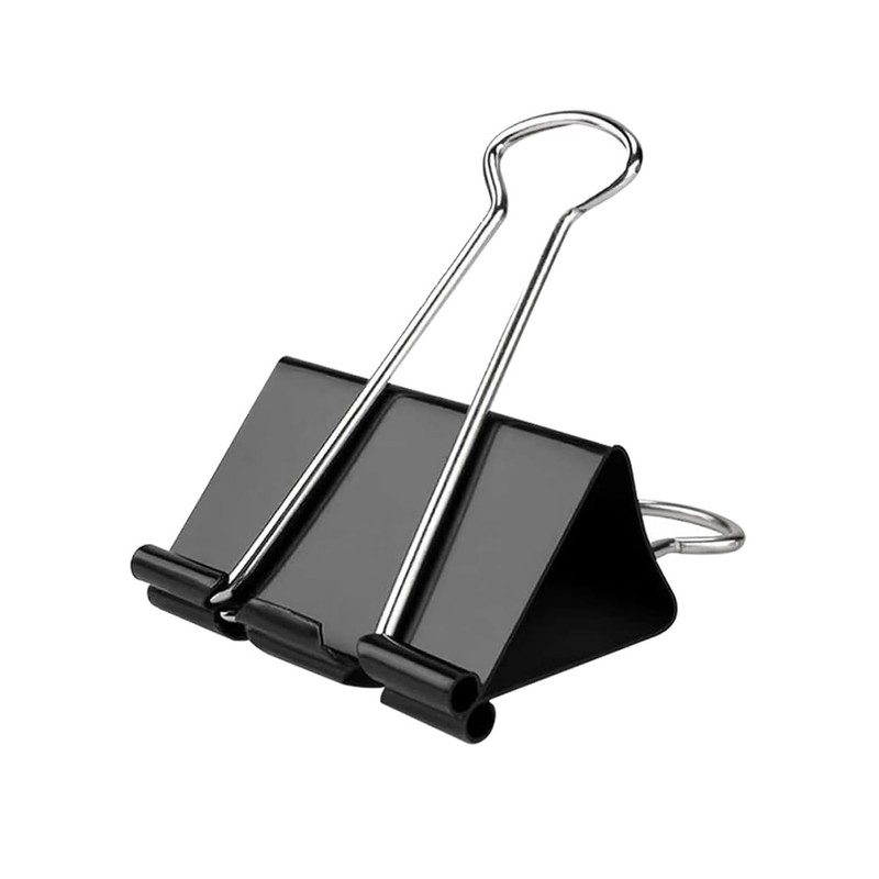 Extra Large Size 60mm Metal Double Clips, Black, Pack of