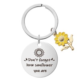 Sunflower Keychain Gifts for Women Men Encouragement Motivational Gifts for Friends Girlfriend Daughter Valentines Day Gifts Keychain for Girls Sister Goddaughter Friends Inspirational Gifts Key Chain