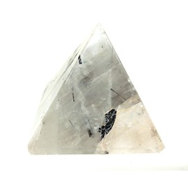 Jet International Energized Rutilated Quartz Pyramid Stone India Handmade 2 Inch Approx. A ++ Crystal Pouch Stress Relief 40 Page Crystal Therapy Book Gemstone Image is Only a Reference