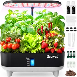 Growell 16 Pods Hydroponics Growing System Kit with 3 Light Modes & 2 Timer