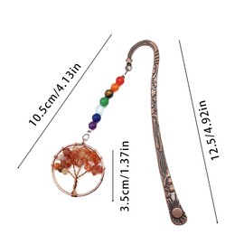 Pack of 2 Metal Chakra Bookmark, Vintage Metal Bookmark, Tree of Life Metal Bookmark, for Teachers, Students, General Book Accessories, Exquisite Gifts