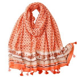 FAIRYGATE Ladies Scarfs and Shawls Fashion Elegant Floral Shawl Gift for Women Girls Tassel Scarves 68007