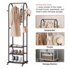 Hall Tree with Wheels and Hanging Hooks,Heavy-Duty Metal Coat Rack