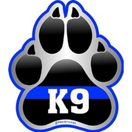 ProSticker 1078 (One) 4" Patriot Series K9 Paw Thin Blue Line Support Decal Sticker