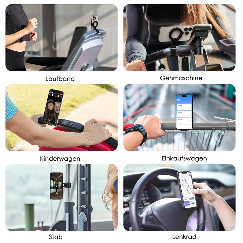 Magnetic Phone Holder for Stroller Grip Compatible with MagSafe (Strong