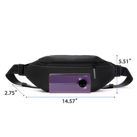 TINYAT Men's Body Bag, Crossbody Bag, Large Capacity, Waterproof, Crossbody Bag, Lightweight, Multifunctional, Shoulder Bag, For Work, Sports, Running, Bicycle, Outdoor Activities, Black/T2007