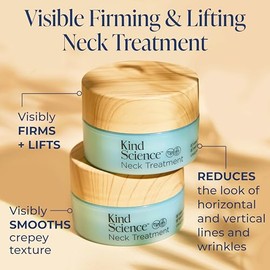 Kind Science Tratamiento de cuello – Crema para el cuello reafirma, eleva y apoya visiblemente la renovación celular natural para reafirmar y tensar antienvejecimiento, sin parabenos, tintes y fragancias, libre de crueldad, 1.7 onzas