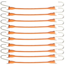 Boxer 31” Orange Color Rubber Bungee Cords 10 Pack – Heavy Duty 100% EPDM Bungee Straps with S Hooks – Wider & Stronger, Water Proof, UV Stable