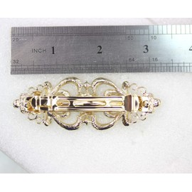 Faship Gorgeous Green Crystal Hearts Floral Hair Barrette