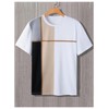 SOLY HUX Men's Color Block Tees Crew Neck Short Sleeve