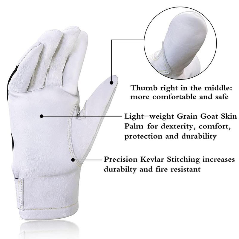 Intra-FIT TIG Welding Gloves with Short Cuff, Premium Grain Goatskin,