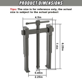 DUSCOKE 2 Jaw Gear Puller - 8" Carbon Steel Two Jaws Bearing Puller/Remover Tool, Adjustable Car Internal External Removal Tool for Pump Pulleys Flywheels Gears Bearings