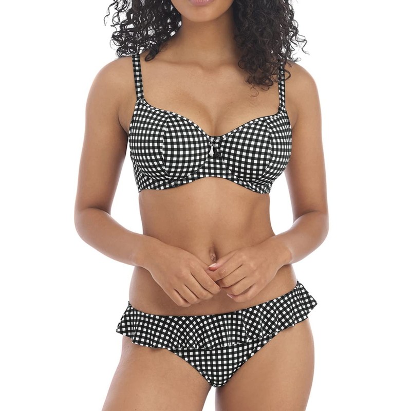 Freya Check in Sweetheart Bikini Top Monochrome Black 34G