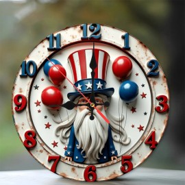 10-Inch Custom Wooden Clock for a Carpenter with Tool Silhouettessheet size: 25*25cm/9.843*9.843inch, color: White
